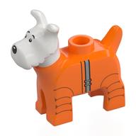 Animal, Dog, Snowy with White Head, Retro Space Suit Print (Orange)
