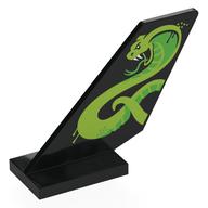 Tail Shuttle with Lime & Bright Green Cobra Print (Black)