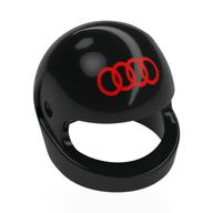 Helmet, Standard with Red Audi Logo Print (Black)