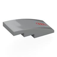Brick Curved 4 x 2 No Studs with Red Audi Logo, Dark Bluish Grey Triangles Print (Light Bluish Gray)
