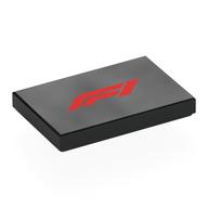 Tile 2 x 3 with Red 'F1' Print (Black)