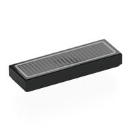Tile 1 x 3 with Silver Grill Print (Black)
