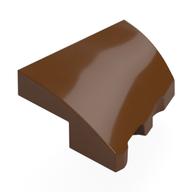 Brick Wedged, Curved 2 x 2 with Stud Notch Left (Reddish Brown)