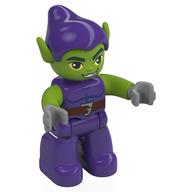 Duplo Figure Green Goblin, Dark Purple Hat and Tunic Print (Dark Purple)