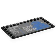 Plate Special 6 x 12, Studs on 3 Edges with 'STAR WARS BB-8', Stats Print (Black)