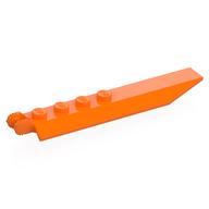 Hinge Plate 1 x 8 Locking with Angled Side Extensions, Squared Plate Underside, 7 Teeth (Orange)