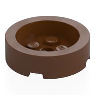 Brick Round 4 x 4 with Recessed Center (Reddish Brown)