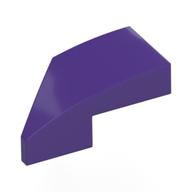 Brick Wedged, Curved 2 x 1 with Stud Notch Right (Dark Purple)