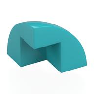 Brick Round Corner, Curved 2 x 2 x 1 2/3 Quarter Dome with 1 Cutout (Medium Azure)