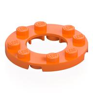 Plate Round 4 x 4 with 2 x 2 Round Opening (Orange)