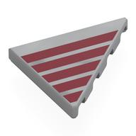 Tile 45° Cut 4 x 4 (Triangle) with Dark Red Stripes Print (Light Bluish Gray)