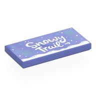 Tile 2 x 4 with 'SNOWY TRAIL', Arrow, Snowflakes Print (Blue Violet)