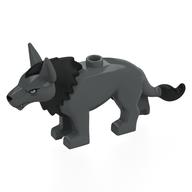 Creature, Anooba, Black Mane and Tail Print (Keibu) (Dark Bluish Gray)