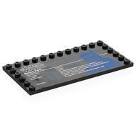 Plate Special 6 x 12, Studs on 3 Edges with 'STAR WARS Boba Fett', Stats Print (Black)