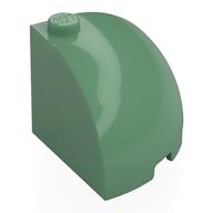 Brick Round Corner 3 x 3 x 2 Dome Top with Red Triangle Print (Sand Green)