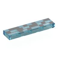Tile 1 x 4 with Black Rectangles Print (Trans-Light Blue)