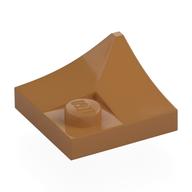 Plate Special 2 x 2 with Double Inverted Curve, 1 Stud (Medium Nougat)