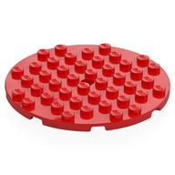 Plate Round 8 x 8 (Red)