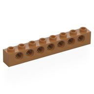Technic Brick 1 x 8 [7 Pin Holes] (Medium Nougat)