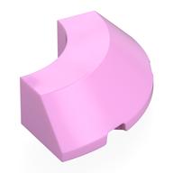 Brick Round Corner 4 x 4 x 1 with Bottom Cut Outs, No Studs, Flat Top (Bright Pink)