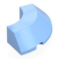 Brick Round Corner 4 x 4 x 1 with Bottom Cut Outs, No Studs, Flat Top (Bright Light Blue)
