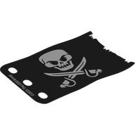 Sail 7 x 5, Jolly Roger with Skull, Swords Print (Black)