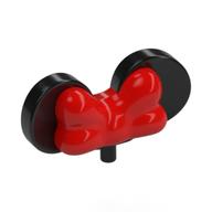 Headwear Accessory Bow with Minnie Mouse Ears, Small Pin, Red Pattern (Black)