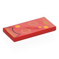 Tile 2 x 4 with Gold Flowers, Chinese Lampoons Print (Red)