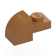 Brick Curved 1 x 2 x 1 with Curved Top (Medium Nougat)