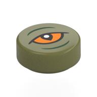 Tile Round 1 x 1 with Dewback Eye Print (Olive Green)