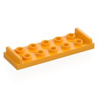 Plate Special 2 x 6 with 2 x 5 Studs and Door Stops on Top (Bright Light Orange)