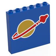 Panel 1 x 6 x 5 with Classic Space Logo Print (Blue)