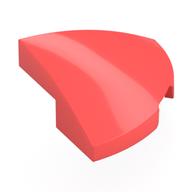 Brick Round Corner, Curved 2 x 2 x 2/3 Quarter Circle With 1 x 1 Bottom Cutout (Coral)