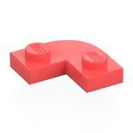 Plate Round Corner 2 x 2 with 1 x 1 Cutout (Coral)