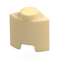 Brick Round, Quarter 1 x 1 (Tan)