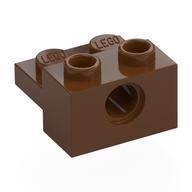 Technic Brick Special 1 x 2 with Pin Hole and 1 x 2 Plate (Reddish Brown)