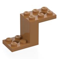 Bracket 5 x 2 x 2 1/3 with Holes, Inside Stud Holder (Medium Nougat)
