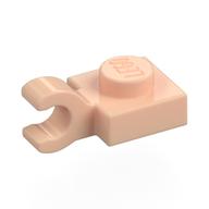 Plate Special 1 x 1 with Clip Horizontal [Thick Open O Clip] (Light Nougat)