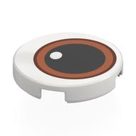 Tile Round 2 x 2 with Eye, Nougat Iris, Large Black Pupil Print (White)