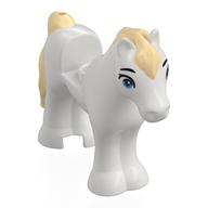 Animal, Horse / Foal, 1 x 1 Cutout with Bright Blue Eyes, Bright Light Yellow Mane, Tail Print (White)