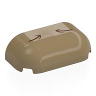 Brick Round, Curved Triple 2 x 4, No Studs with Dark Brown Closed Eyes Print (Dark Tan)