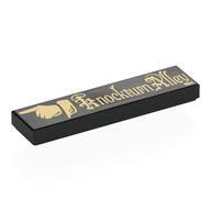 Tile 1 x 4 with Gold Hand, 'Knockturn Alley' Print (Black)