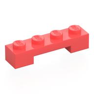 Plate Special 1 x 4 x 2/3 with 1 x 2 Bottom Cutout (Coral)