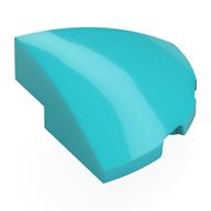 Brick Round Corner, Curved 3 x 3 x 1 Quarter Circle (Medium Azure)