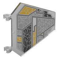 Flag 5 x 6 Hexagonal with U Clips with Gold, Silver, Dark Silver Panels Print (Trans-Clear)