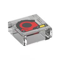 Tile 1 x 1 with Red Tape Measure Print (Trans-Clear)