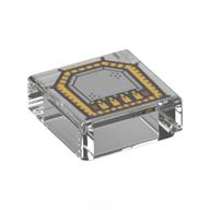 Tile 1 x 1 with Silver and Gold Circuitry (Echolocation Interface) Print (Trans-Clear)