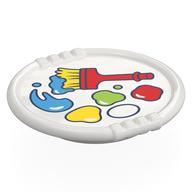 Duplo Disk with Paint and Paintbrush Print (White)