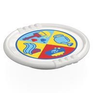 Duplo Disk with Slide, Paintbrush, Dog Bowl, and Watering Can Print (White)