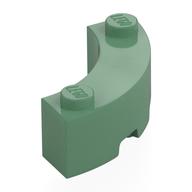 Brick Round Corner 3 x 3 Macaroni with 2 Studs (Sand Green)